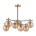 Lámpara colgante LILOU 6xE14/5W/230V dorado/negro/beige ahumado
