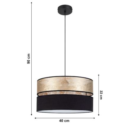 Lámpara colgante LIMA 1xE27/60W/230V dorado/negro