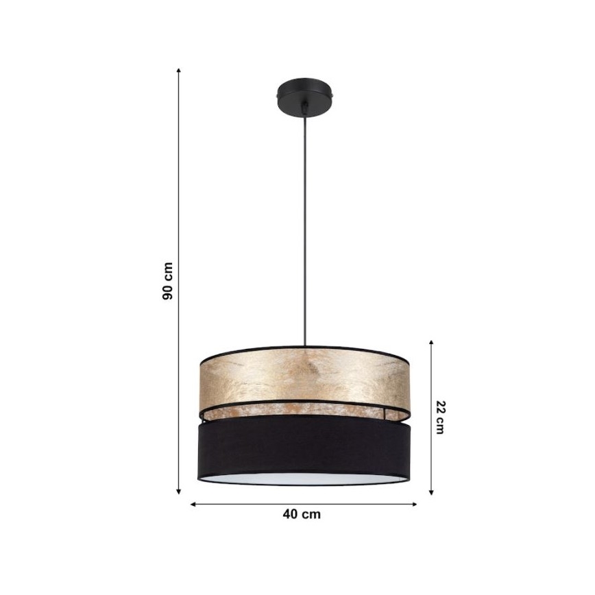 Lámpara colgante LIMA 1xE27/60W/230V dorado/negro