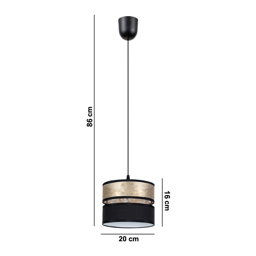 Lámpara colgante LIMA 1xE27/60W/230V dorado/negro