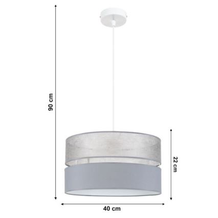 Lámpara colgante LIMA 1xE27/60W/230V gris