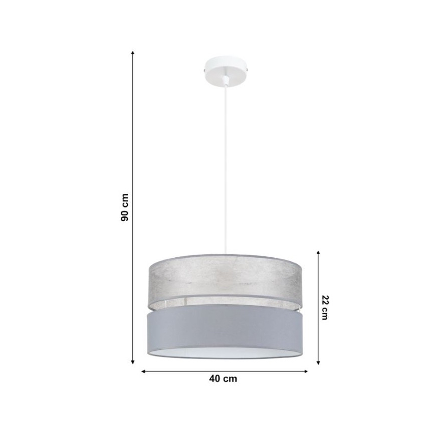 Lámpara colgante LIMA 1xE27/60W/230V gris