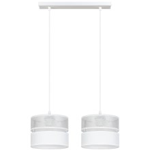 Lámpara colgante LIMA 2xE27/60W/230V plata/blanco