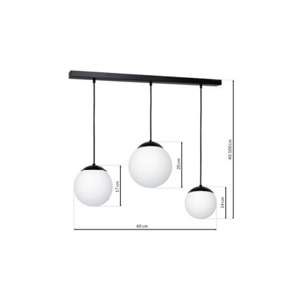 Lámpara colgante LIMA 3xE14/40W/230V