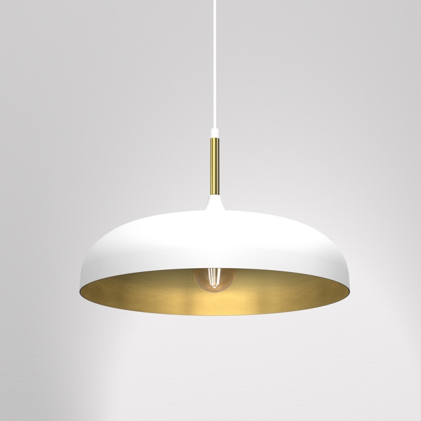 Lámpara colgante LINCOLN 1xE27/60W/230V diá. 45 cm blanco