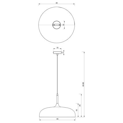 Lámpara colgante LINCOLN 1xE27/60W/230V diá. 45 cm negro