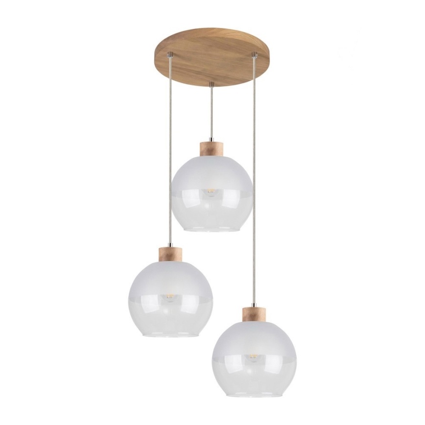 Lámpara colgante LINEA 3xE27/60W/230V roble