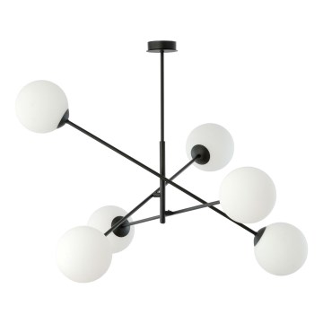 Lámpara colgante LINEAR 6xE14/10W/230V negro/blanco