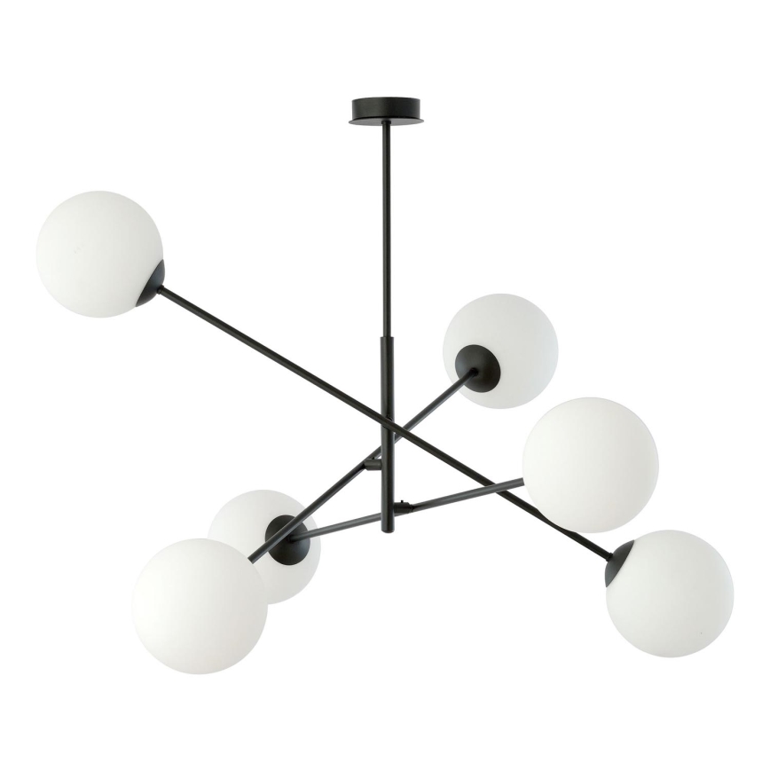 Lámpara colgante LINEAR 6xE14/10W/230V negro/blanco