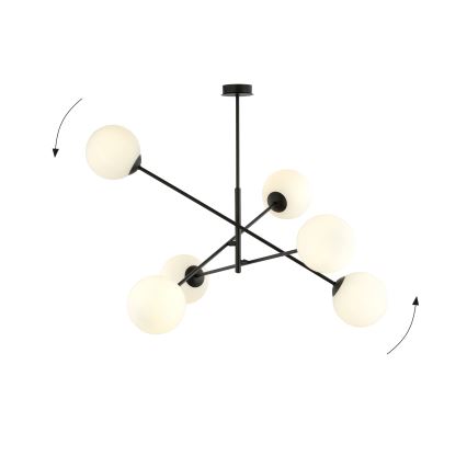 Lámpara colgante LINEAR 6xE14/10W/230V negro/blanco