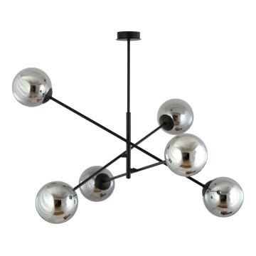 Lámpara colgante LINEAR 6xE14/10W/230V negro/gris