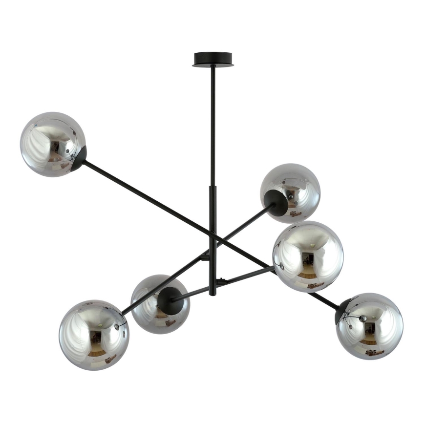 Lámpara colgante LINEAR 6xE14/10W/230V negro/gris