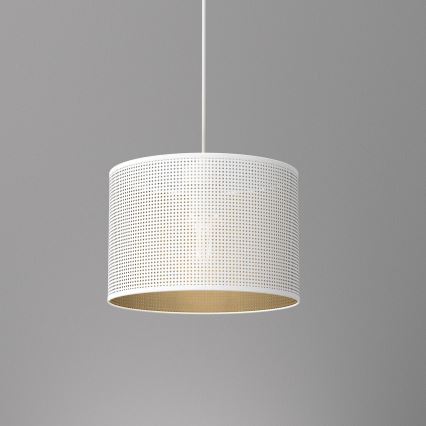 Lámpara colgante LOFT SHADE 1xE27/60W/230V diá. 25 cm blanco/dorado