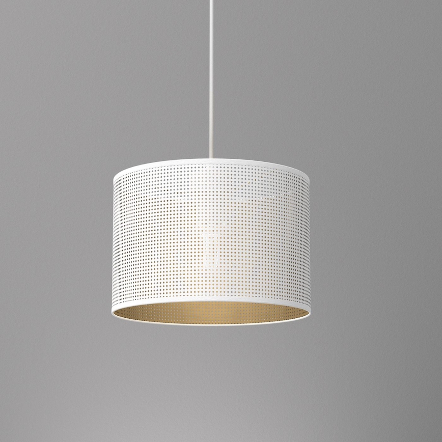 Lámpara colgante LOFT SHADE 1xE27/60W/230V diá. 25 cm blanco/dorado