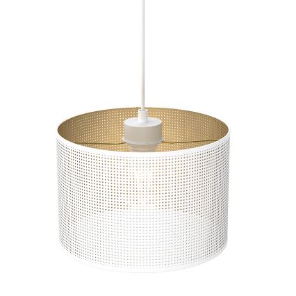 Lámpara colgante LOFT SHADE 1xE27/60W/230V diá. 25 cm blanco/dorado