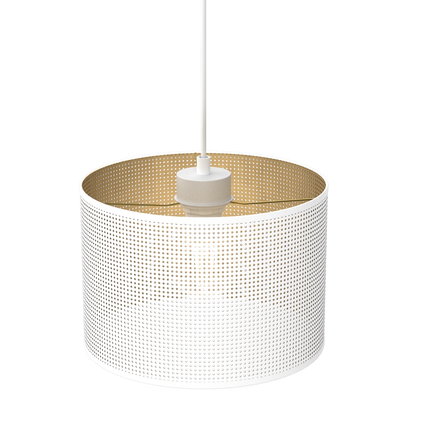 Lámpara colgante LOFT SHADE 1xE27/60W/230V diá. 25 cm blanco/dorado