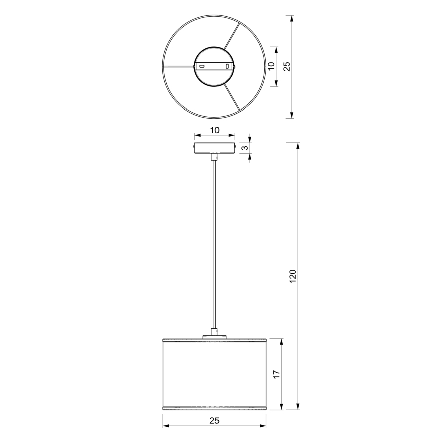 Lámpara colgante LOFT SHADE 1xE27/60W/230V diá. 25 cm blanco/dorado