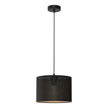 Lámpara colgante LOFT SHADE 1xE27/60W/230V diá. 25 cm negro/dorado