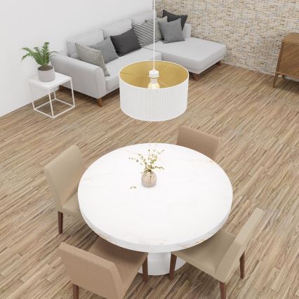 Lámpara colgante LOFT SHADE 1xE27/60W/230V diá. 40 cm blanco/dorado