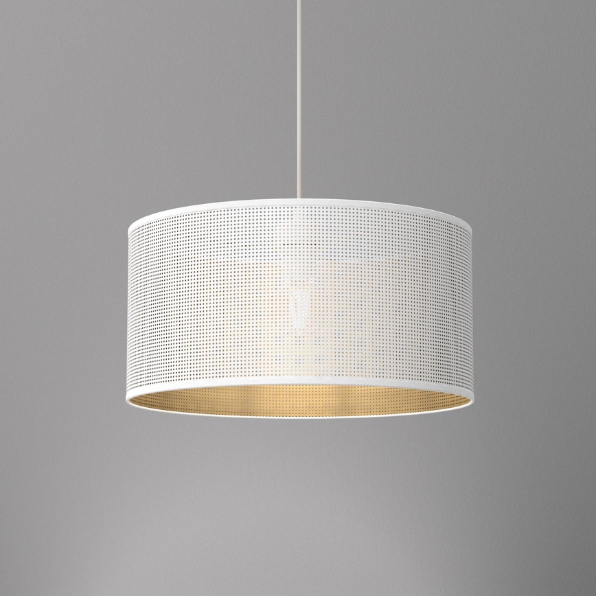 Lámpara colgante LOFT SHADE 1xE27/60W/230V diá. 40 cm blanco/dorado