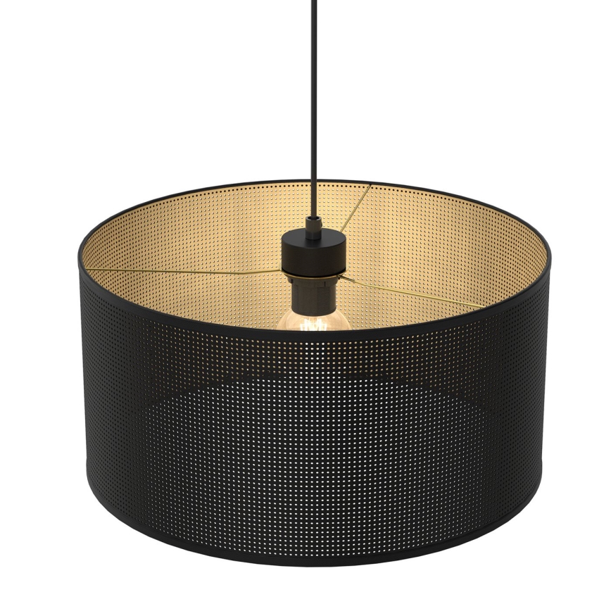 Lámpara colgante LOFT SHADE 1xE27/60W/230V diá. 40 cm negro/dorado
