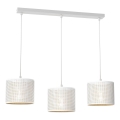 Lámpara colgante LOFT SHADE 3xE27/60W/230V blanco/dorado