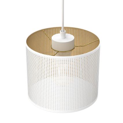 Lámpara colgante LOFT SHADE 3xE27/60W/230V blanco/dorado