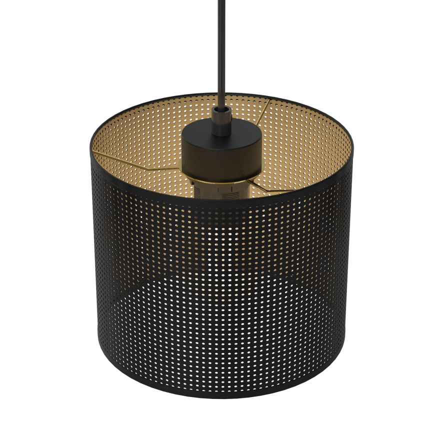 Lámpara colgante LOFT SHADE 3xE27/60W/230V negro/dorado