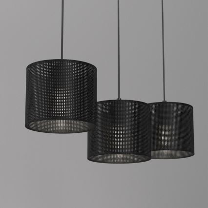 Lámpara colgante LOFT SHADE 3xE27/60W/230V negro