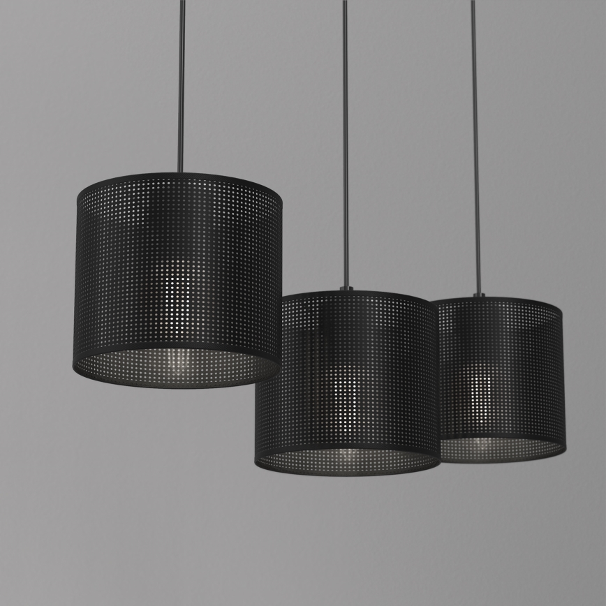 Lámpara colgante LOFT SHADE 3xE27/60W/230V negro