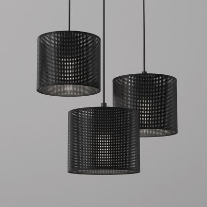 Lámpara colgante LOFT SHADE 3xE27/60W/230V negro