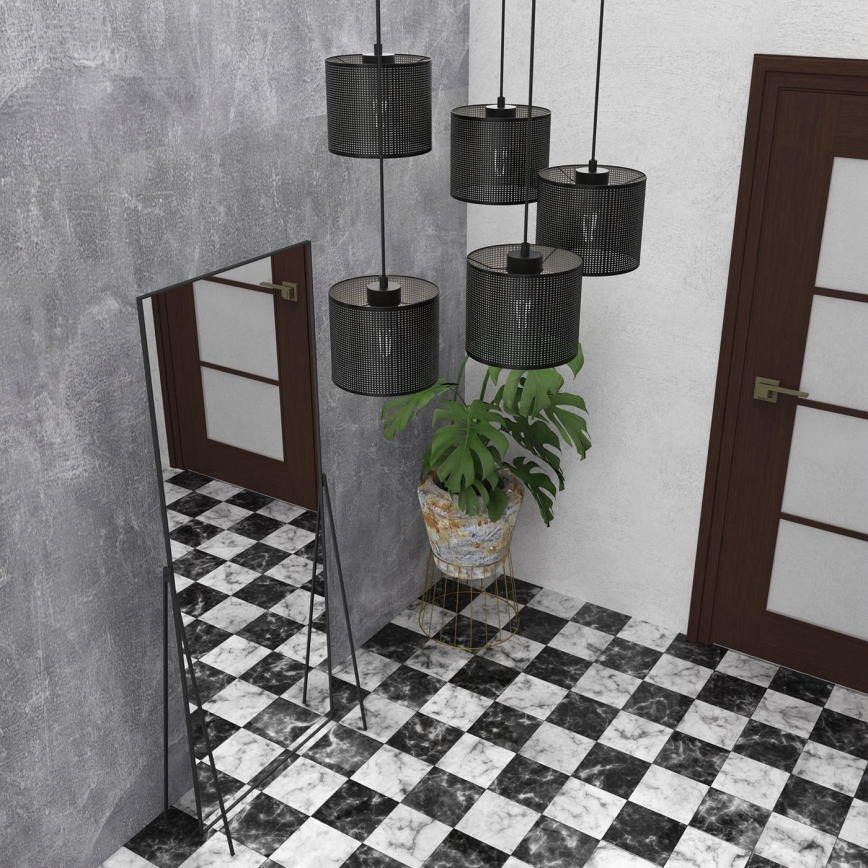 Lámpara colgante LOFT SHADE 5xE27/60W/230V negro