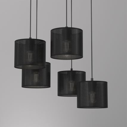 Lámpara colgante LOFT SHADE 5xE27/60W/230V negro