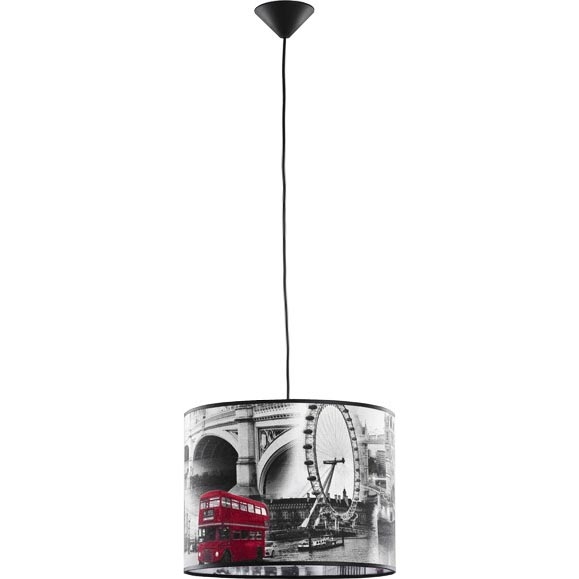 Lámpara colgante LONDON 1xE27/15W/230V gris