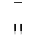 Lámpara colgante LOOPEZ 2xGU10/10W/230V negro/cromo brillante