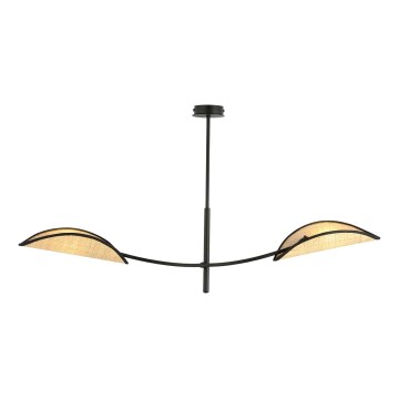 Lámpara colgante LOTUS 2xE14/10W/230V negro/beige