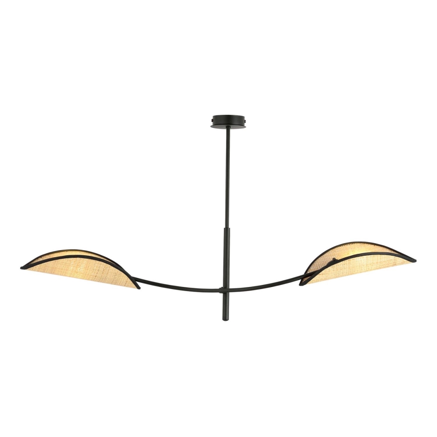 Lámpara colgante LOTUS 2xE14/10W/230V negro/beige