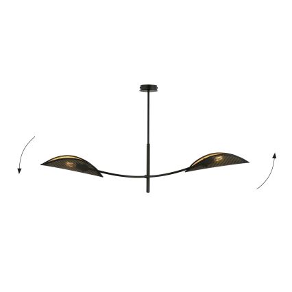 Lámpara colgante LOTUS 2xE14/10W/230V negro/dorado