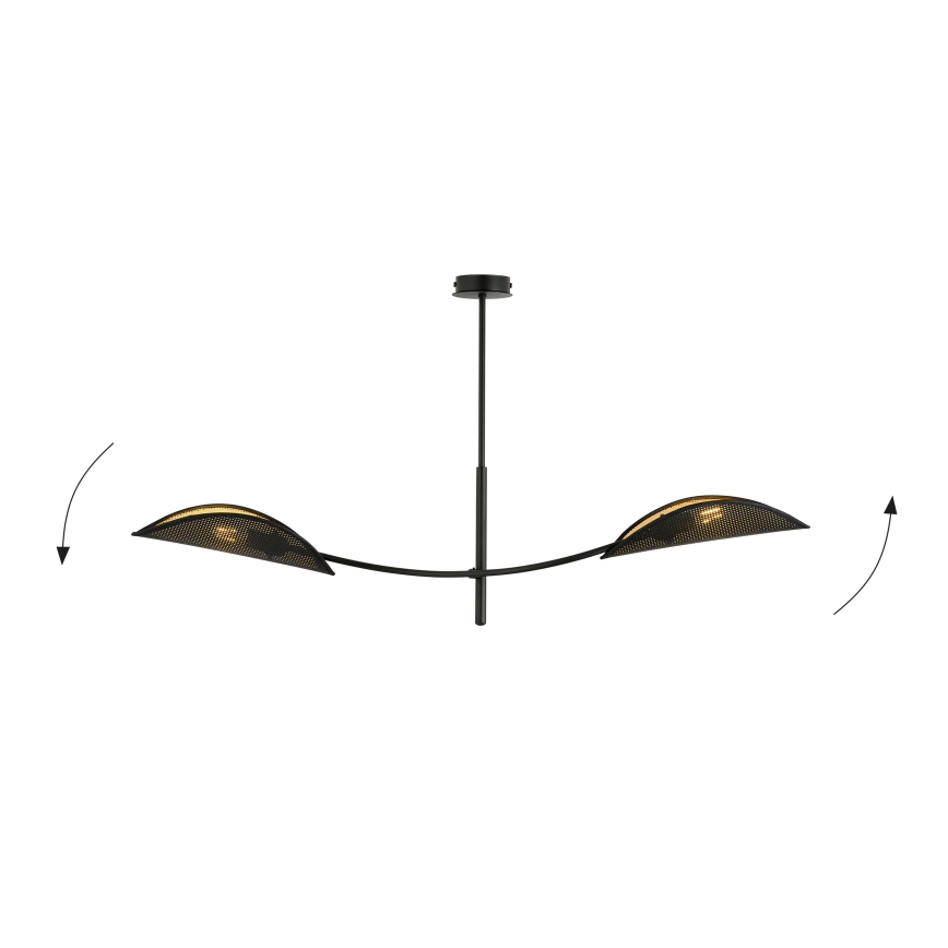 Lámpara colgante LOTUS 2xE14/10W/230V negro/dorado
