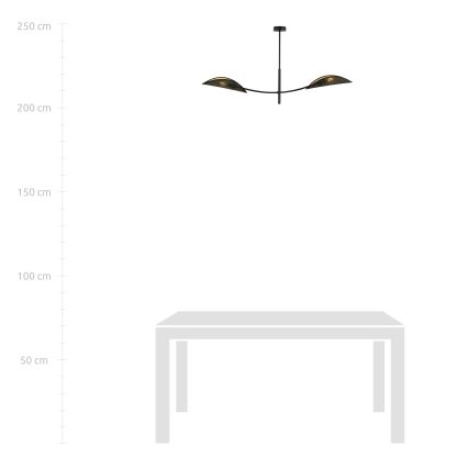 Lámpara colgante LOTUS 2xE14/10W/230V negro/dorado