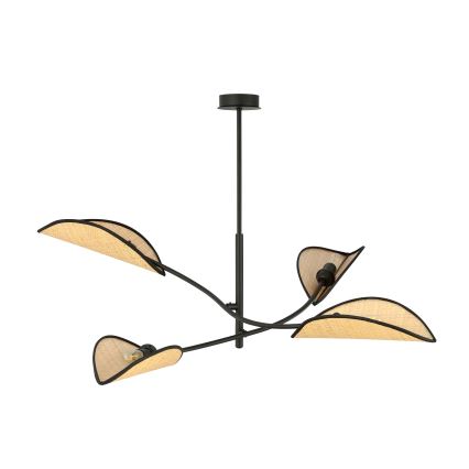 Lámpara colgante LOTUS 4xE14/10W/230V negro/beige