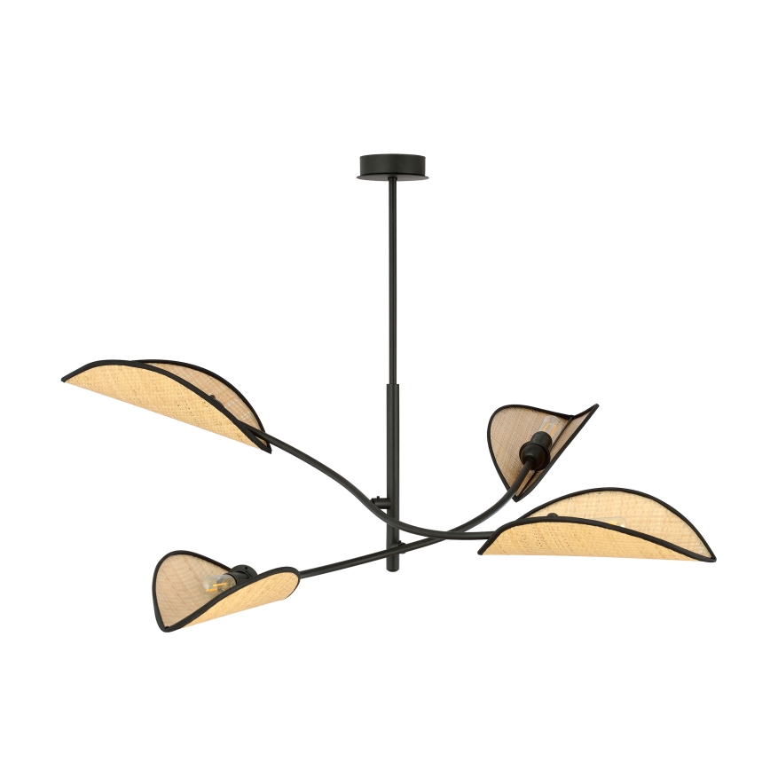 Lámpara colgante LOTUS 4xE14/10W/230V negro/beige