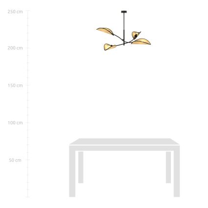 Lámpara colgante LOTUS 4xE14/10W/230V negro/beige