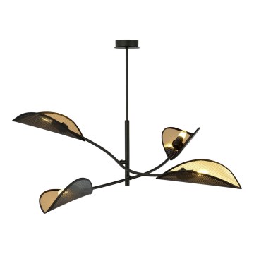 Lámpara colgante LOTUS 4xE14/10W/230V negro/dorado
