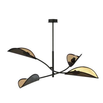 Lámpara colgante LOTUS 4xE14/10W/230V negro/dorado