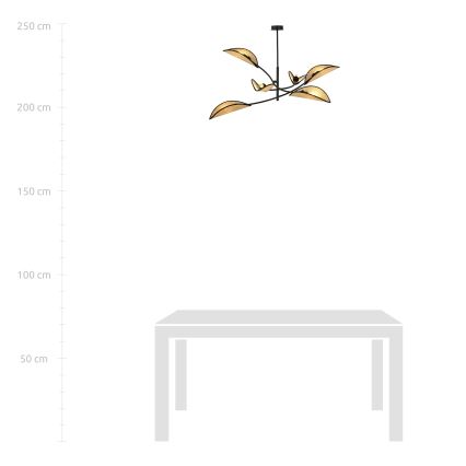 Lámpara colgante LOTUS 6xE14/10W/230V negro/beige
