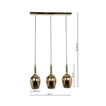 Lámpara colgante LUGANO 3xE14/40W/230V dorado