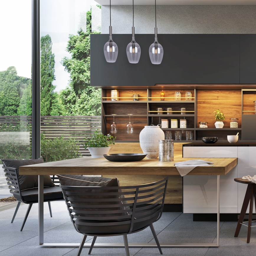 Lámpara colgante LUGANO 3xE14/40W/230V gris