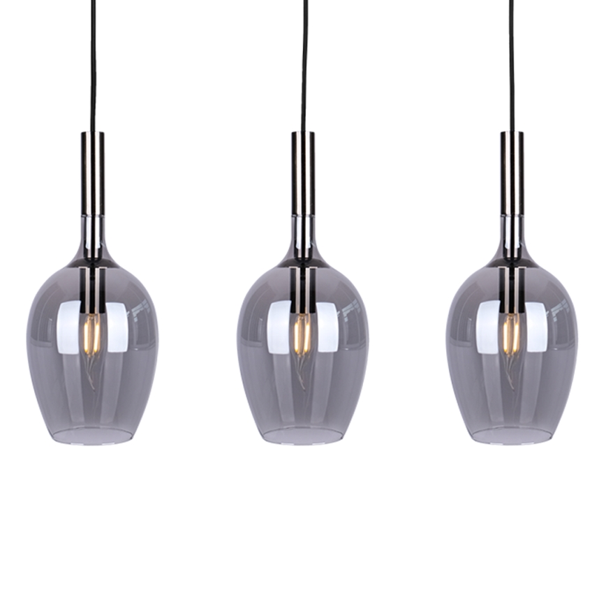 Lámpara colgante LUGANO 3xE14/40W/230V gris
