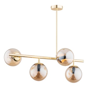 Lámpara colgante LUNGO 4xE14/10W/230V dorado